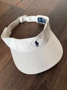 Polo Ralph Lauren White Visor with Navy Logo